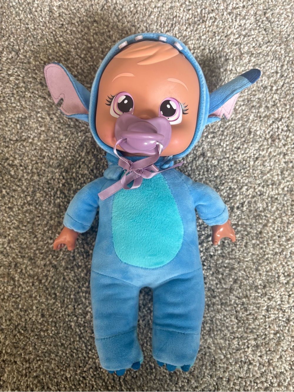 Cry Babies Disney 12" Baby Doll Stitch Outfit w/ Pacifier
